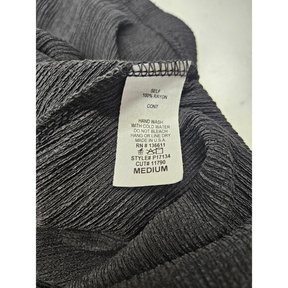 P.s. Kate Button Up Black Strap Blouse Size Medium - Picture 4 of 4